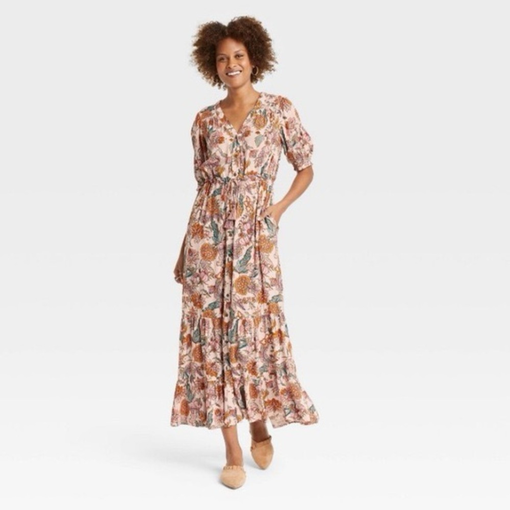 Knox Rose Pink Floral Tiered Maxi Dress